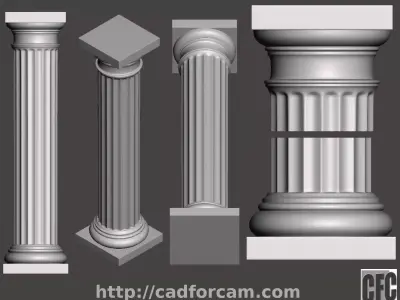 Doric Column - 3d model for CNC - DoricColumnCFC01 3D print model purchase