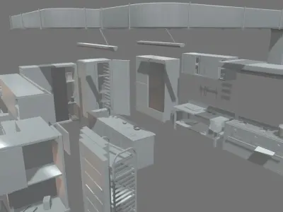 Asian Restaurant Low-poly 3D model