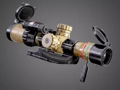 Sniper Optic Assault Scope 1 - 4x28 AAA FPS Game Ready Asset Low-poly 3D model