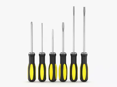 6 Screwdrivers Collection set of 3D model
