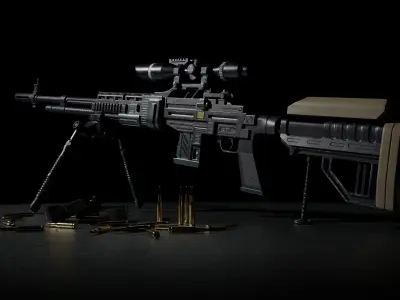 MKS 56X Sniper Rifle Low-poly 3D model