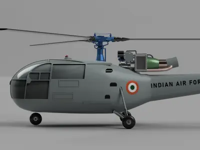 Alouette III Helicopter 3D print model