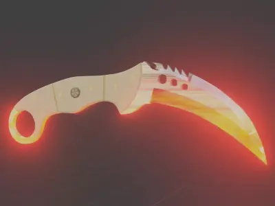 Claw fiery paint Low-poly 3D model