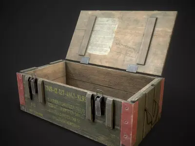 Wooden Crate Low-poly 3D model purchase
