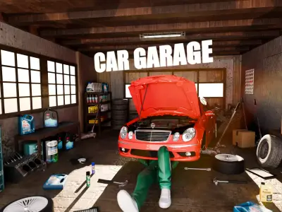 car garage Low-poly 3D model by CGWOOD