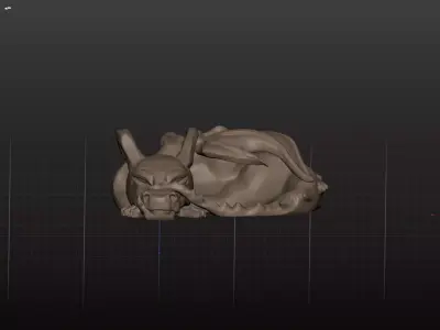 Stylized Sleeping Dragon Free 3D model