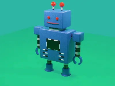 robot with eyes Free low-poly 3D model