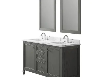 OVE Neville 60 Antique Grey Vanity 3D model