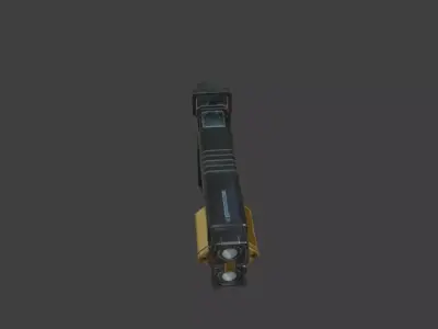 Double Barrel handgun Low-poly 3D model