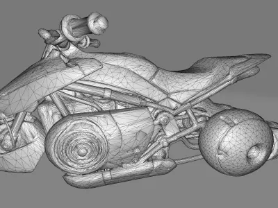 Sci-Fi Hover Bike - Damaged Cyberpunk Vehicle - Game Ready PBR Low-poly 3D model