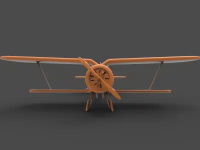 Polikarpov-153 vintage biplane 3D print model