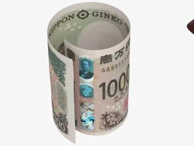 Japan 1000 Yen Wallet Money Purse 3D model