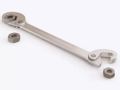 Self clamping wrench 3D model