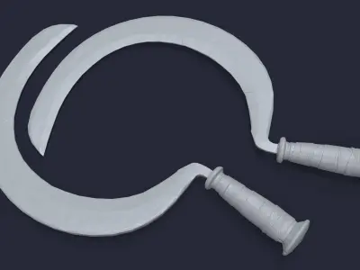 Sickle pair of swords Low-poly 3D model