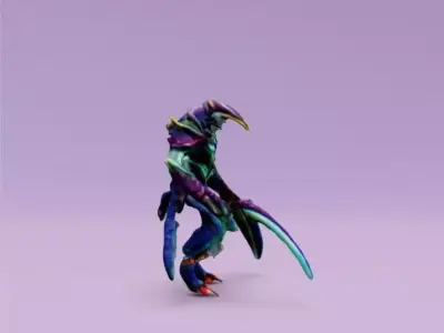 Alien Predator Bioluminescent Creature 3D Model Low-poly 3D model