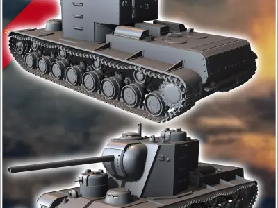 KV-5 Object 225 M1941 - Soviet army WW2 Second World East front 3D print model