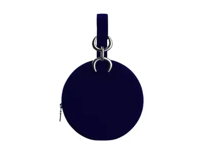 Navy Velvet Tambourine Bag 3D model