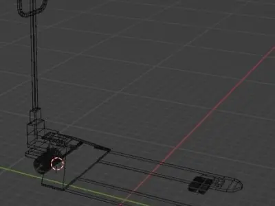hydraulic trolley Lowpoly   Industrial Pallet Truck Trolley  Low-poly 3D model