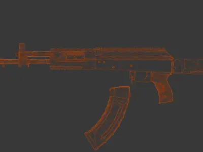 AK-15 Game ready Low-poly 3D model