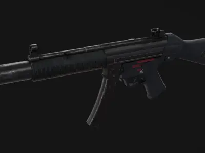 MP5 Weapon Low-poly 3D model