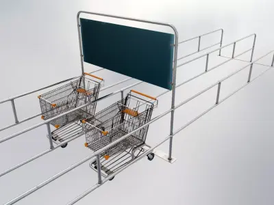 Shopping Trolley - Shopping Cart Low-poly 3D model
