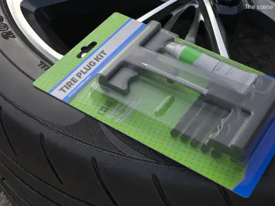 Universal Tire Plug Repair Kit with Sealant in Package 3D model
