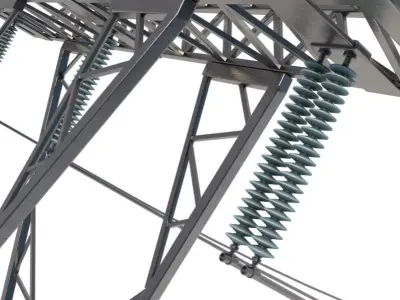 Power Lines Pylons 3D model