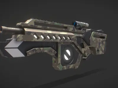 Sci Fi  gun Low-poly 3D model Low-poly 3D model