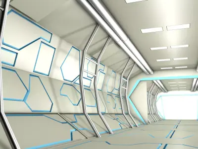 sci fi corridor  3D model