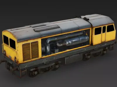 Realistic 1990s Diesel Freight Locomotive 3D Model Low-poly 3D model
