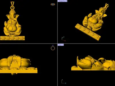 Ganesh Pendant - 0086 3D print model