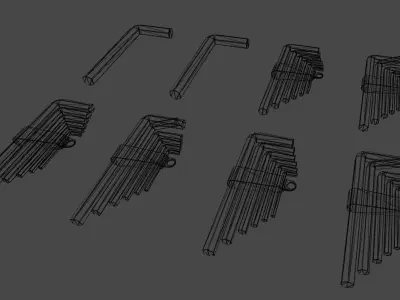 Allen Key Set - PBR Free low-poly 3D model
