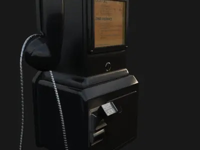 Western Electric 3-slot Payphone 1957 PBR  Low-poly 3D model