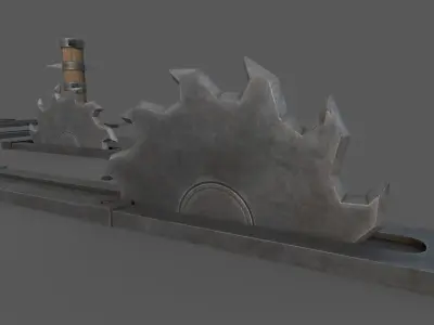Saw and Spikes Low-poly 3D model