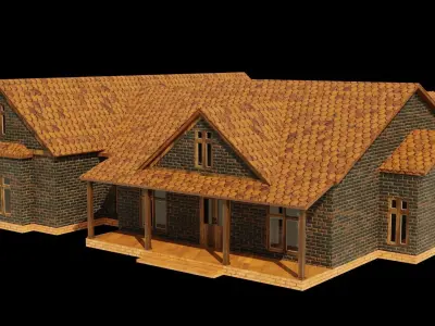 American house Low-poly 3D model
