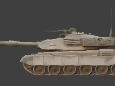 Desert  Modern Battle Tank 3D Model Low-poly 3D model