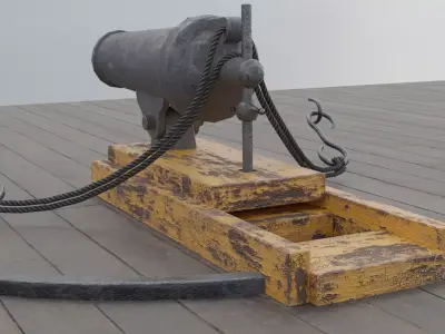 Cannon Low-poly 3D model 8