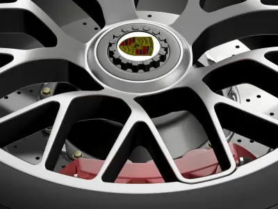 Porsche 911 Turbo S 2013 wheel 3D model