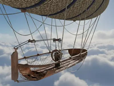 Fantasy Airship Low-poly 3D model purchase