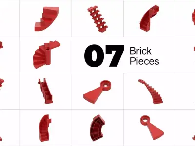 TwindBricks3D - 07 Building Stairs collection 3D print model