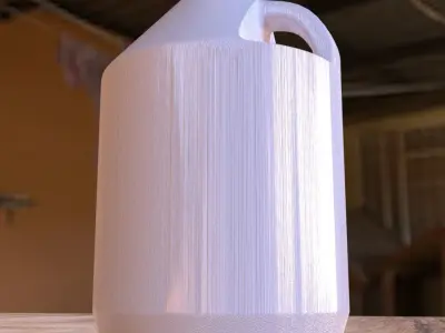 Round plastic oil can 3D model