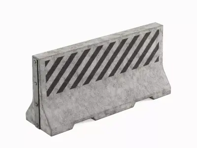 Large Concrete Barrier 02 Low-poly 3D model