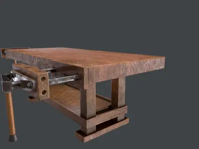Carpenter Bench Low-poly 3D model