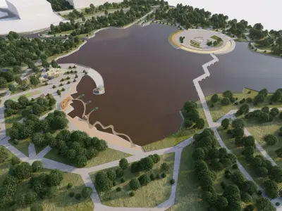 public park-Private Park Landscape 3D model 2