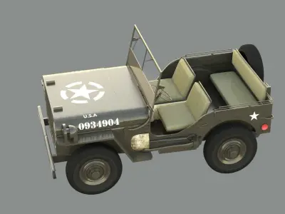 Military Jeep Low-poly 3D model purchase
