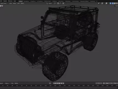 Jeep 4x4  Low-poly 3D model