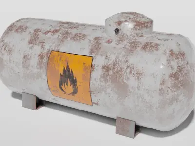 Rusty Old Gas Tank Free low-poly 3D model