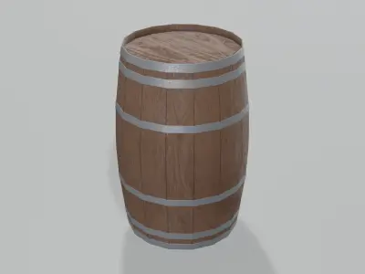 Heavy Toasted Lowpoly Rundlet Barrel Low-poly 3D model