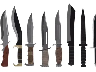 Game-Ready Knife Pack - High-Quality 3D Models 3D model