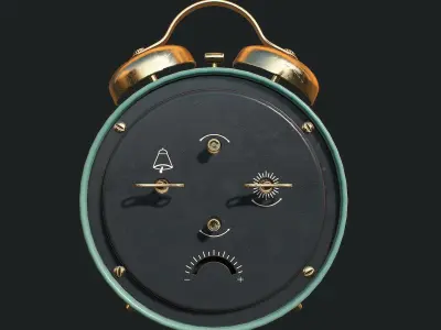 Alarm Clock Low-poly 3D model Low-poly 3D model